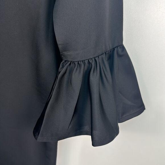 J. Crew Bell-sleeve satin black dress size 4 New with tags NWT - Picture 5 of 10